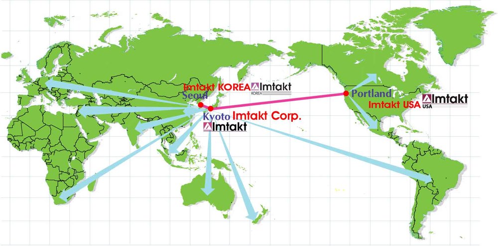 Imtakt 글로벌 유통 네트워크 - 일본 교토 본사, 미국 포틀랜드 지사, 한국 임택트코리아를 중심으로 전 세계 60여 개국에 공급
